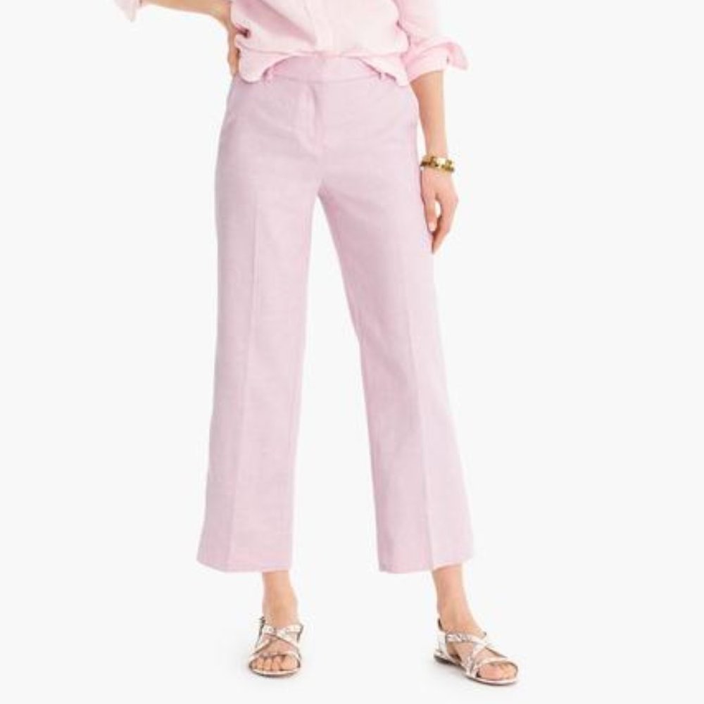 Pastel high rise wide leg linen pants J. Crew NWOT
